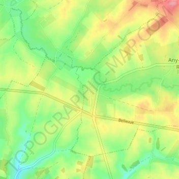 Les Hausseaux地形图、海拔、地势