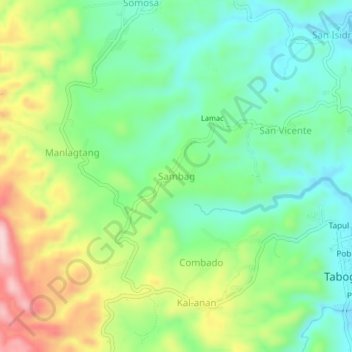 Sambag地形图、海拔、地势