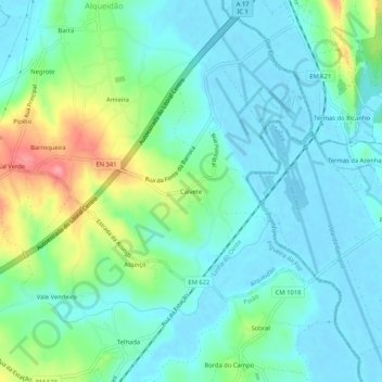 Calvete地形图、海拔、地势
