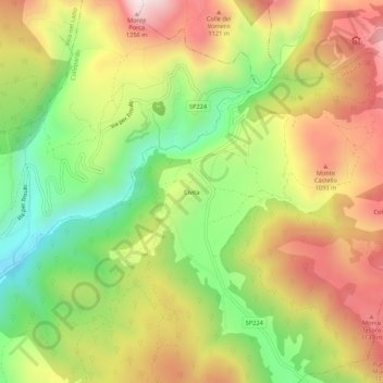 Civita地形图、海拔、地势