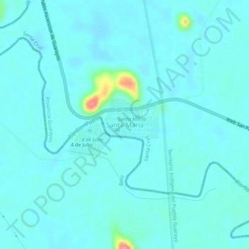 Santa Maria地形图、海拔、地势