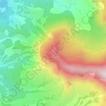 Tête de Boursier地形图、海拔、地势