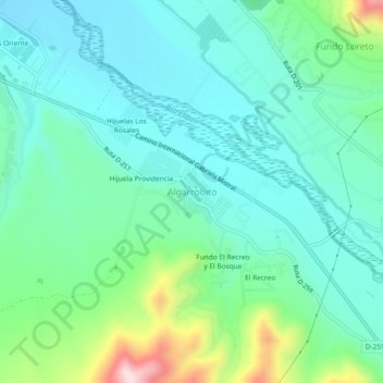 Algarrobito地形图、海拔、地势