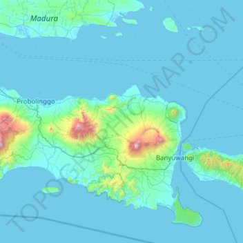 Lampung Barat地形图、海拔、地势