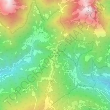 Croce d'Aune地形图、海拔、地势