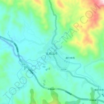 通什镇地形图、海拔、地势