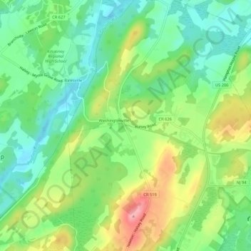 Halsey地形图、海拔、地势