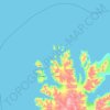 Fugløya地形图、海拔、地势