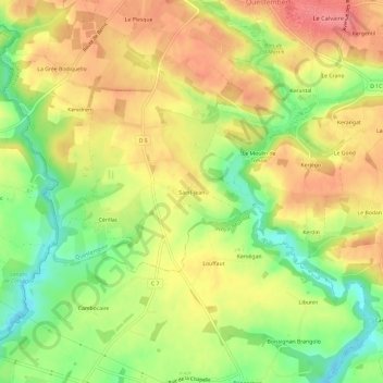 Saint-Jean地形图、海拔、地势