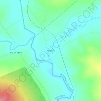 Angicos地形图、海拔、地势