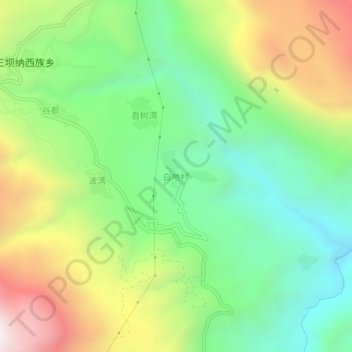 白地村地形图、海拔、地势
