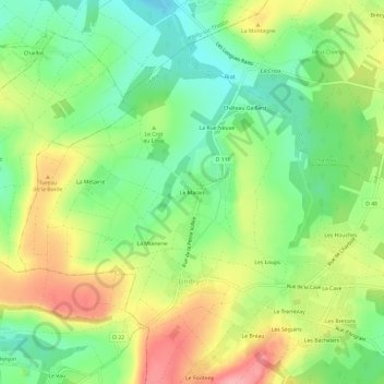 Le Marais地形图、海拔、地势