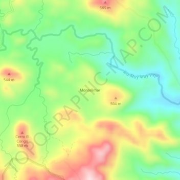 Montelimar地形图、海拔、地势