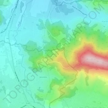 La Mangoutte地形图、海拔、地势