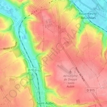 Les Vertus地形图、海拔、地势