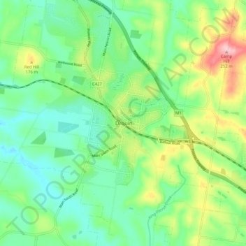 Drouin地形图、海拔、地势