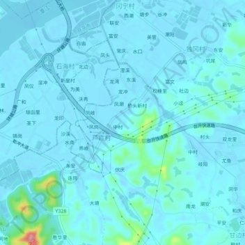 凤池地形图、海拔、地势