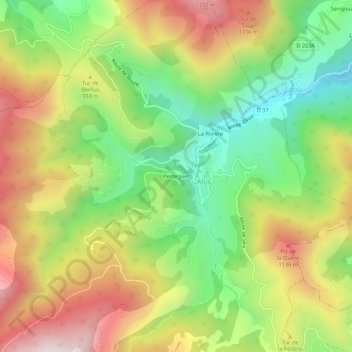 Perteguet地形图、海拔、地势
