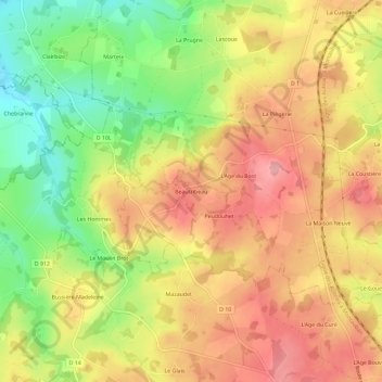 Beautribeau地形图、海拔、地势