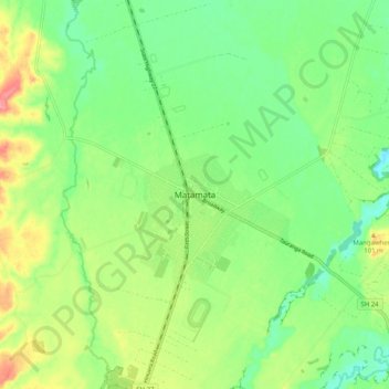 Matamata地形图、海拔、地势