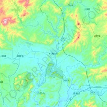 仁化县地形图、海拔、地势