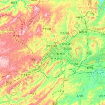 毕节市地形图、海拔、地势