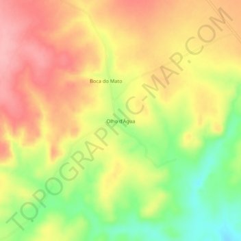 Olho d'Água地形图、海拔、地势
