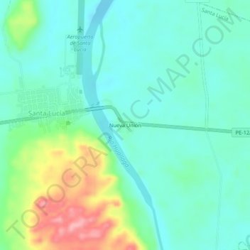 Nueva Unión地形图、海拔、地势