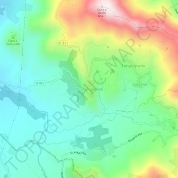 Montemaggiore地形图、海拔、地势