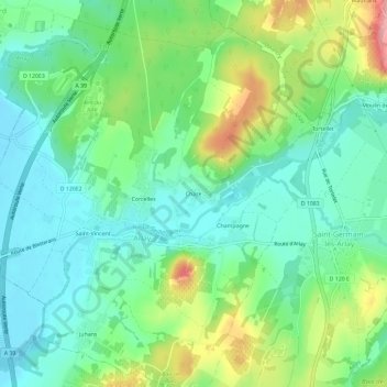 Chaze地形图、海拔、地势