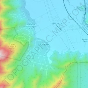 La Ensenada地形图、海拔、地势