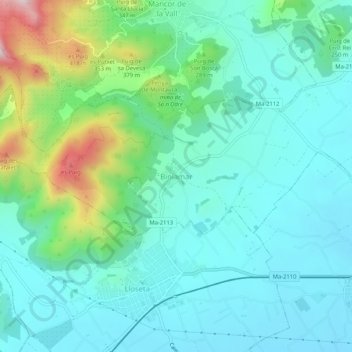 Biniamar地形图、海拔、地势