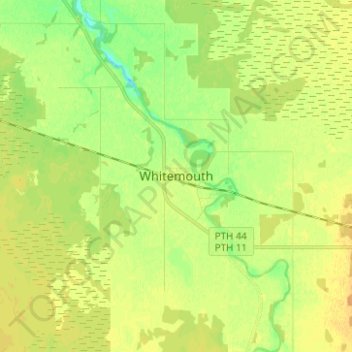 Whitemouth地形图、海拔、地势