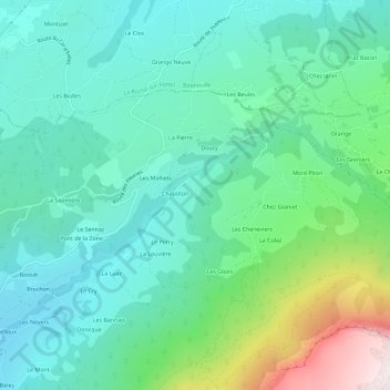 La Croze地形图、海拔、地势