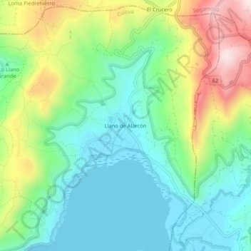 Llano de Alarcón地形图、海拔、地势