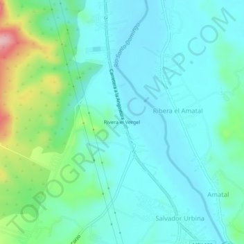 Rivera el Vergel地形图、海拔、地势