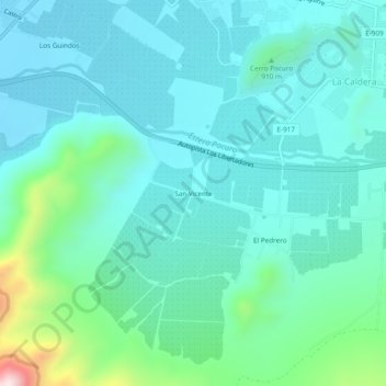 San Vicente地形图、海拔、地势