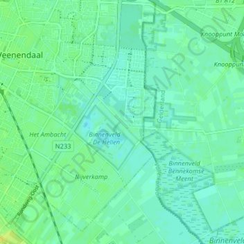 Benedeneind地形图、海拔、地势