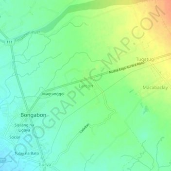 Larcon地形图、海拔、地势