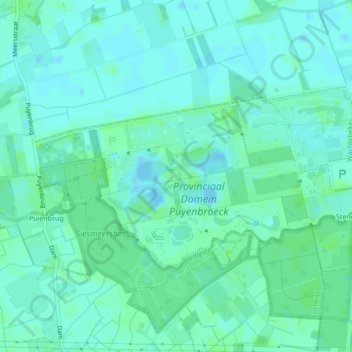 Puyenbroeck地形图、海拔、地势