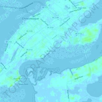Birch Town地形图、海拔、地势
