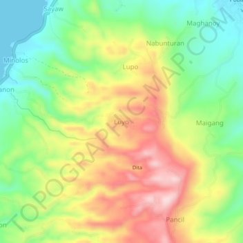 Luyo地形图、海拔、地势