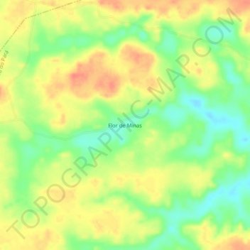 Flor de Minas地形图、海拔、地势