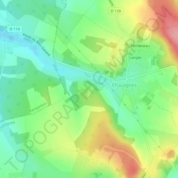Champ de l'Allier地形图、海拔、地势