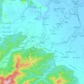 Amlash地形图、海拔、地势