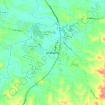 Jimboomba地形图、海拔、地势