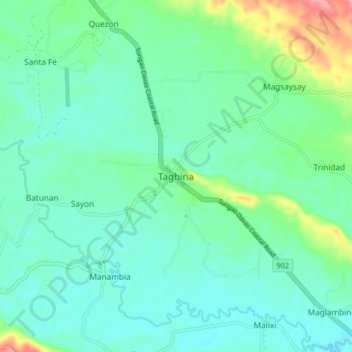 Tagbina地形图、海拔、地势