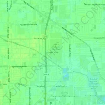 Golden Acres地形图、海拔、地势