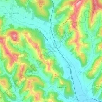 Hatzendorf地形图、海拔、地势