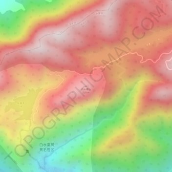 白水寨山地形图、海拔、地势